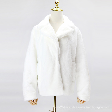 Faux Fur Ladies Lapel Jacket